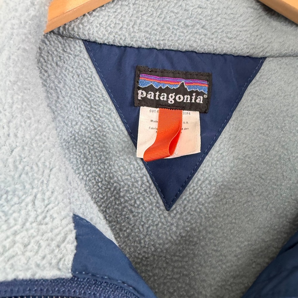 VTG Patagonia Mens Shelled Synchilla Jacket Navy Blue Fleece Lined Bomber M - Picture 6 of 10
